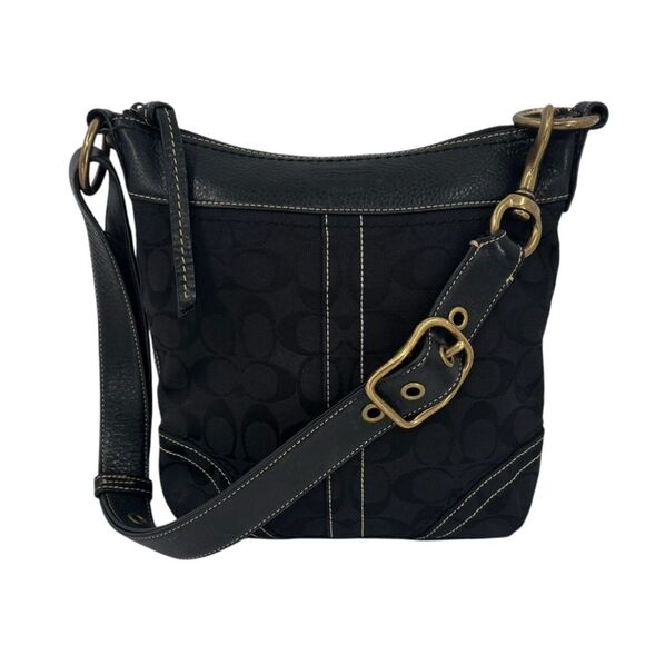 Coach Legacy Slim Duffle Vintage Y2K Signature Jacquard & Leather Crossbody Bag - Picture 2 of 7